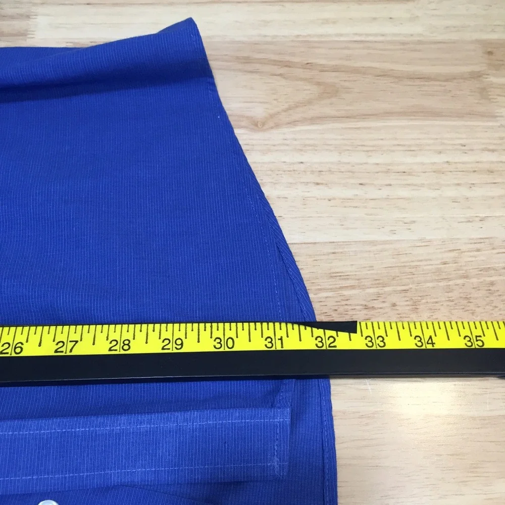 Geoffrey Beene Mens Royal Blue Wrinkle Free Dress Shirt 16.5 34/35 Button Down
